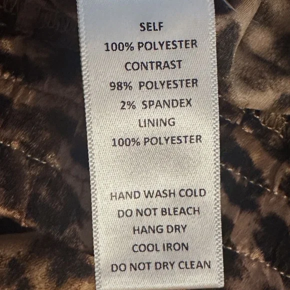 Things Between Wide Leg Pants Leopard Size Large Black Brown Red Stripe Flowy - Picture 10 of 13